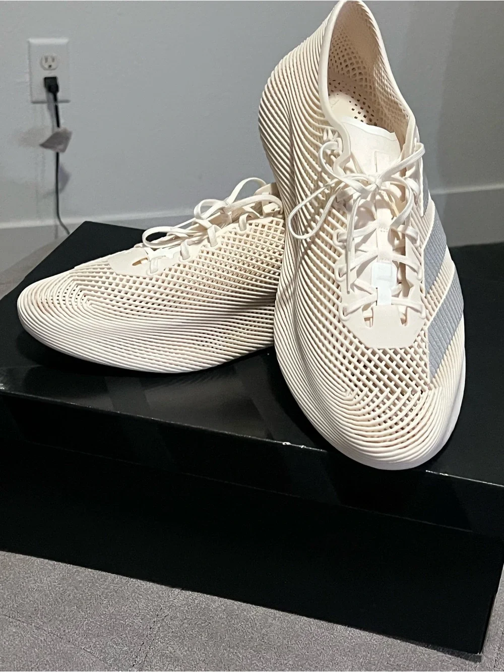 adidas Men’s Climacool Laced Sneakers in Cream with Light Gray Stripes